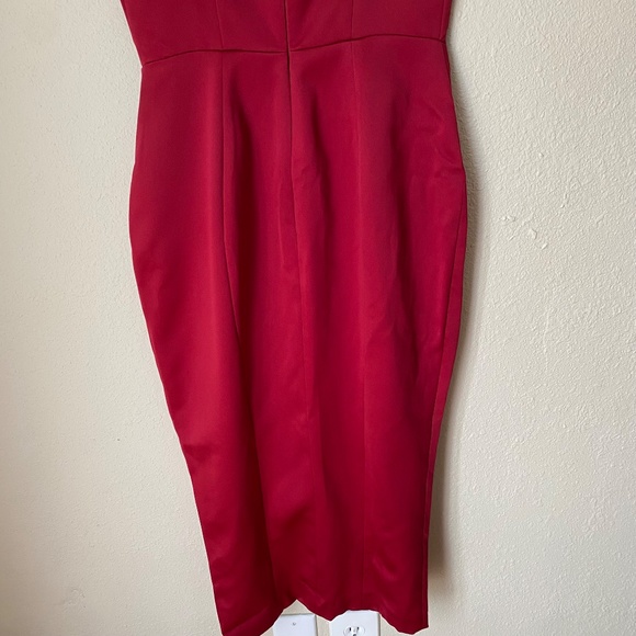 HOUSE OF CB  Casimira' Wine red barbie Satin Corset Midi Dress NWOT size XS - Picture 12 of 15